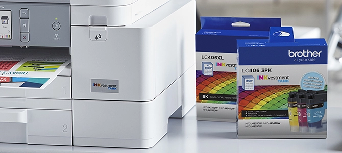 The LC406 ink and INKvestment Tank printers were made for each other. Literally.